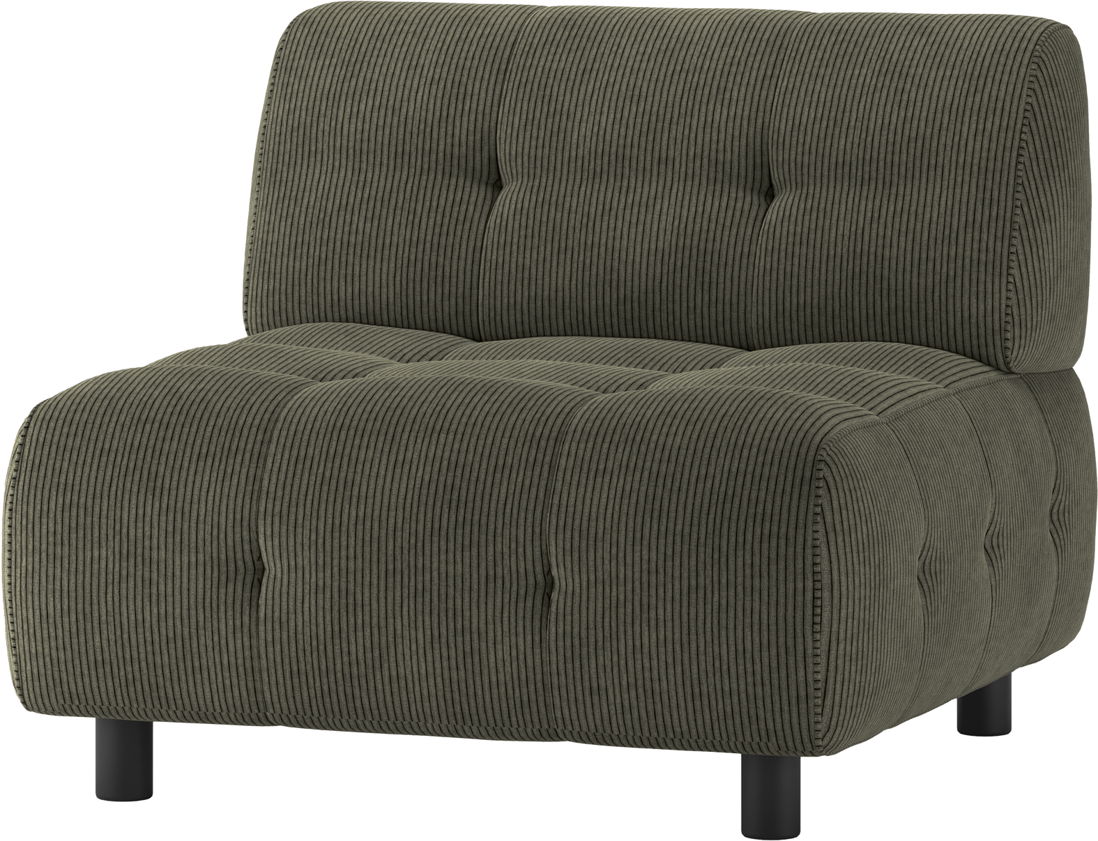 Sofa Woood Louis Modulær    -sæders Fløjlsvelour Grøn
