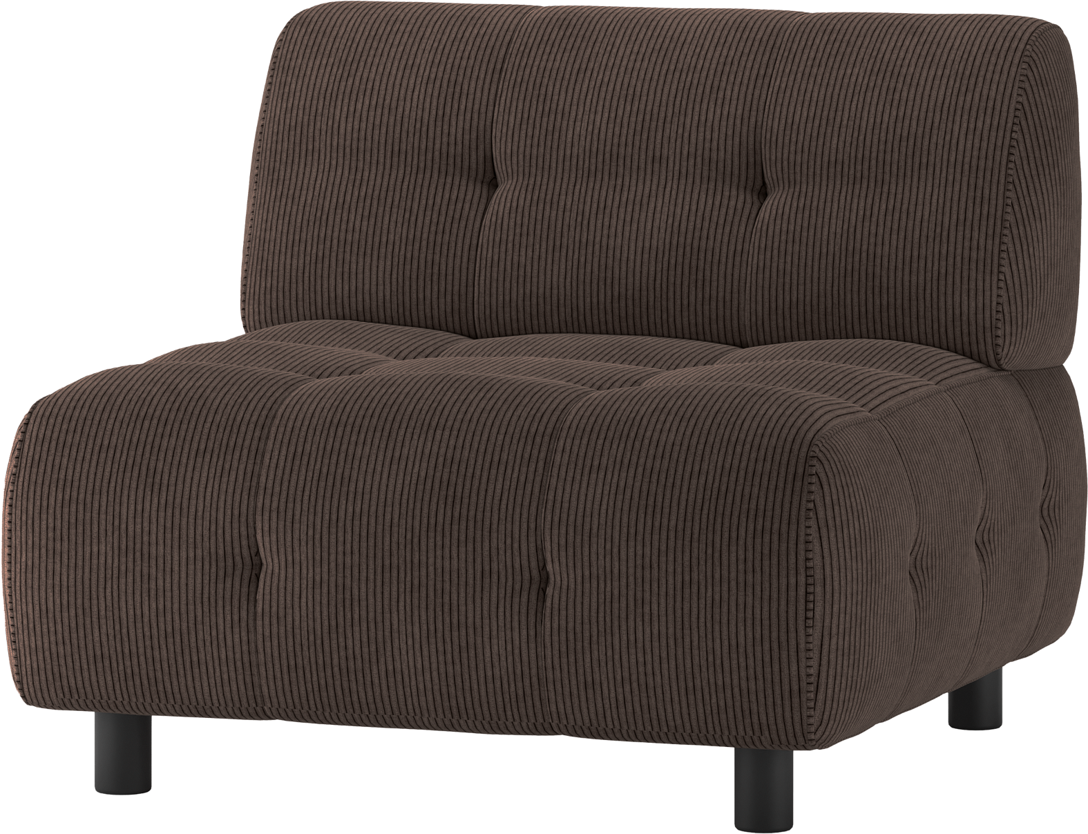 Sofa Woood Louis Modulær    -sæders   Kaffefarvet Fløjl  90x90x73 Cm