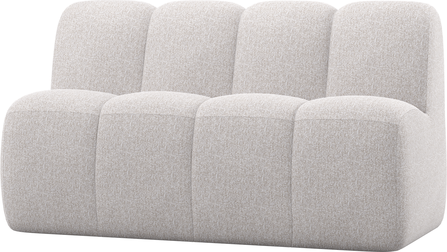 Sofabænk Spisebænk Woood Mojo 164 Cm Med Ryglæn  Beige Bouclé  Fast Polstring  100  Polyester  Martindale 100 000