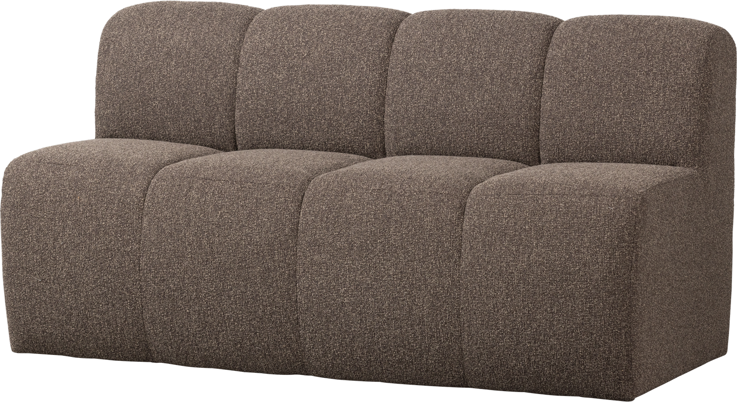 Sofabænk   Spisebænk Woood Mojo 164 Cm Med Ryglæn   Brun Melange Bouclé  Fast Polstring  100  Polyester