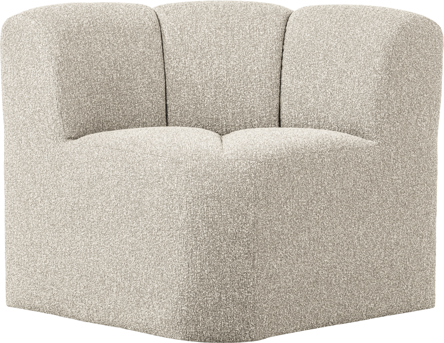 Sofabænk Woood Mojo Hjørne Med Ryglæn Beige Melange Bouclé 83x83x83 Cm