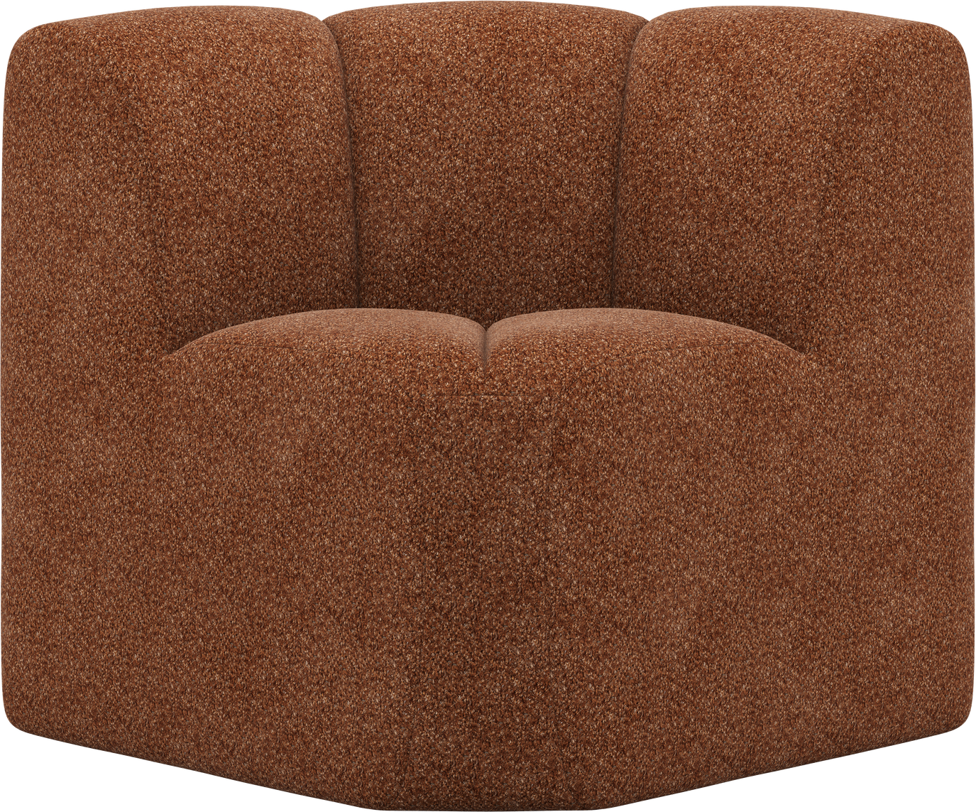 Sofabænk Woood Mojo Rustbrun Chenille  Hjørne Med Ryglæn  Kompakt Spisebænk 83x83x83 Cm