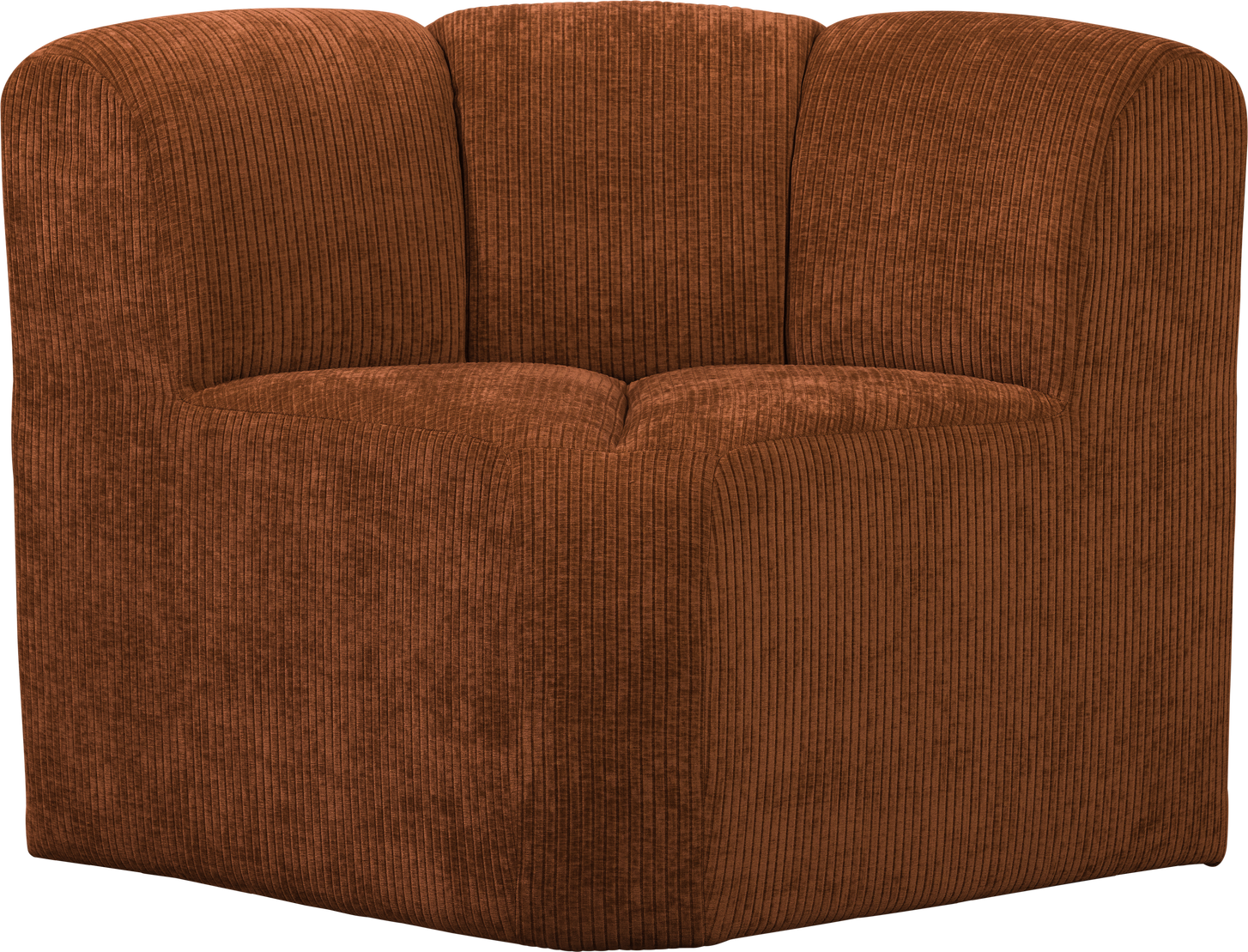 Sofabænk Woood Mojo Rustbrun Ribstof Spisebænk Med Ryglæn  Hjørnevariant  83x83x83 Cm
