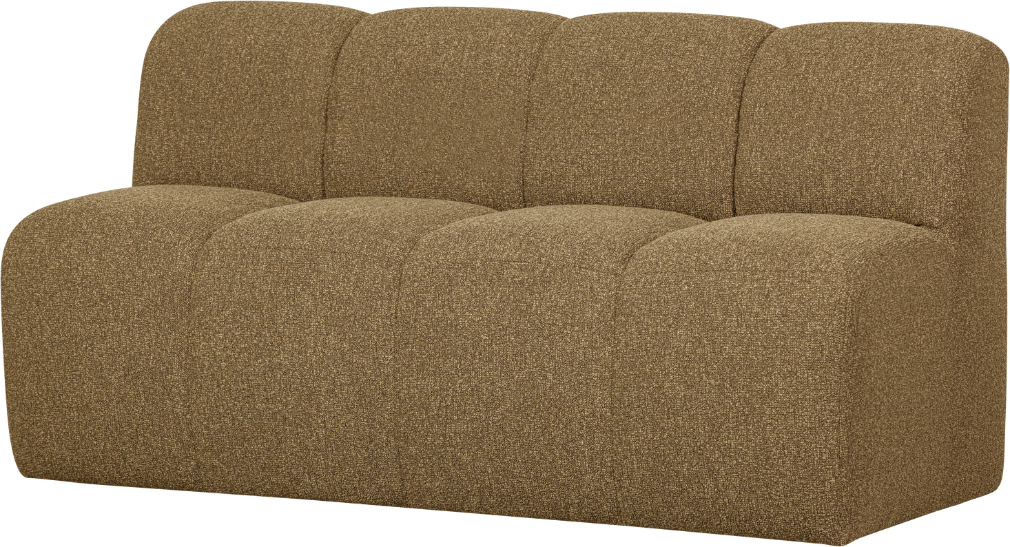 Sofabænk Woood Mojo Spisebænk Med Ryglæn  Gul Brun Bouclé 164 Cm