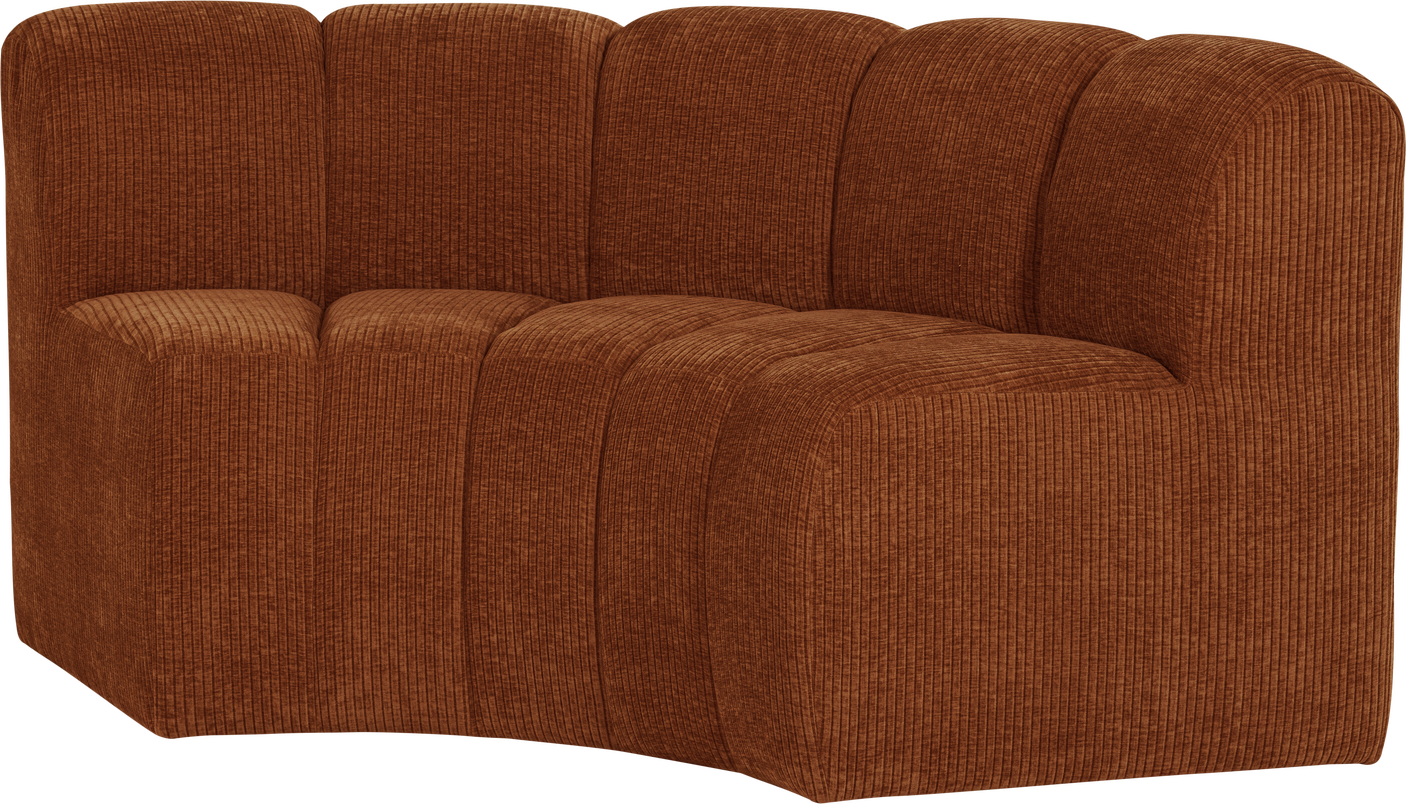Sofabænk Woood Mojo Spisebænk Remy Rib Ribstof Rustrød 152 Cm Halvrund Ryg Fsc Træstel 100  Polyester Martindale 80 000