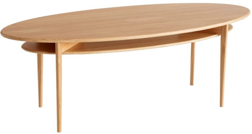 Sofabord Kaffebord Oscarssons Möbel Celia   Massivt Olieret Egetræ Med Hylde H50   B56   L140 Cm