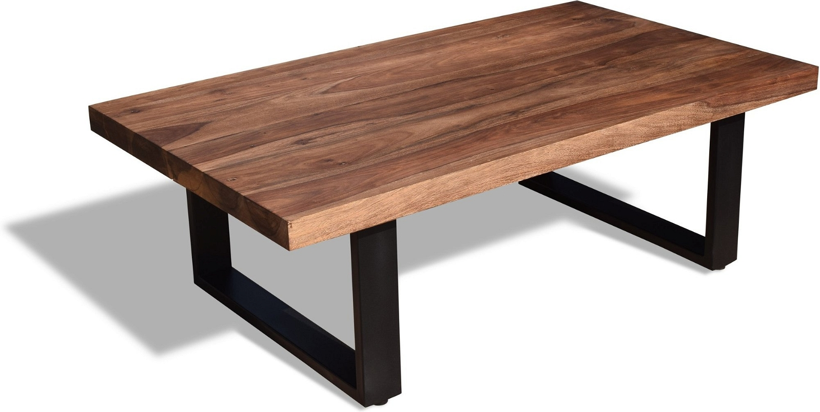 Sofabord Obuzi Hayfay   Massivt Rosentræ   Sort Jernstel  120x70 Cm Kaffebord