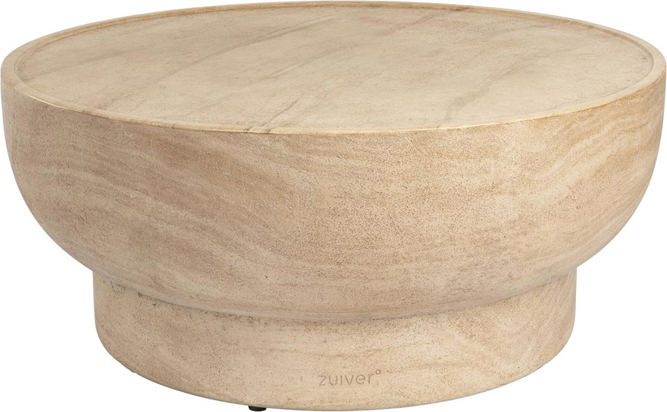 Sofabord Og Kaffebord Zuiver Noble Rund   Stenlysgrå Beton ø80 H35 Cm