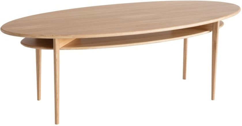 Sofabord Oscarssons Möbel Celia   Massivt Lakeret Egetræ 140ã 56ã 50 Cm Med Underhylde