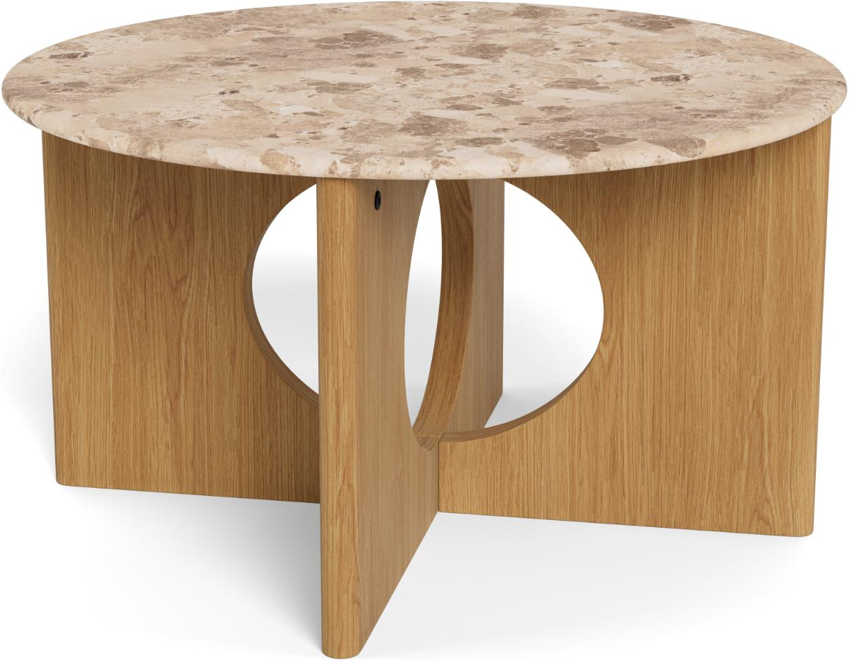 Sofabord Signature Faro Rund ø80 H42 Cm  Mat Latte Marmor   Stel   Egefiner