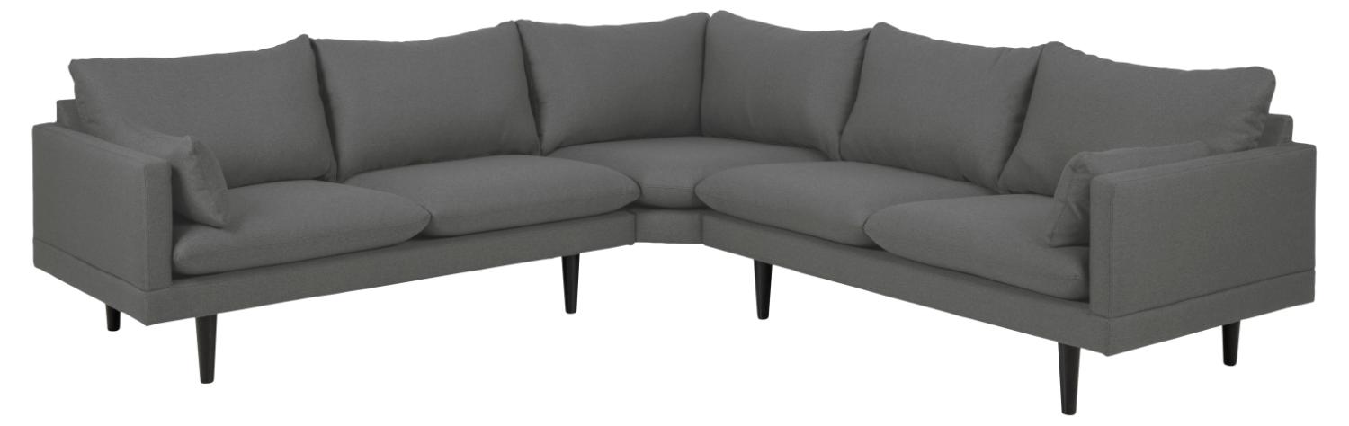 Sofakoncept Cozy Hjørnesofa       Puder Mørkegrå Stof Og Sort Bøg