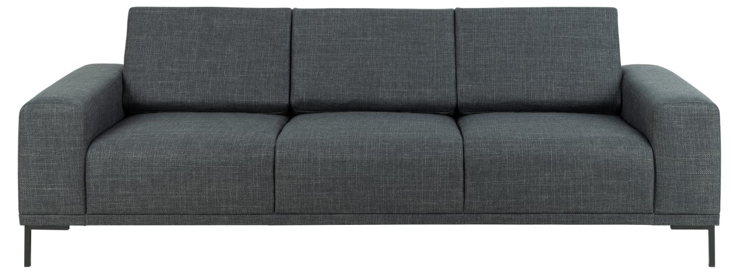 Sofakoncept Noora   Pers  Sofa Mørkegrå Stof Og Sort Metal