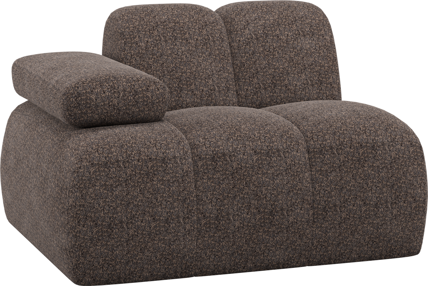 Sofamodul Woood Mojo Venstre Armlæn  Brun Chenille  124x97 Cm  -personers