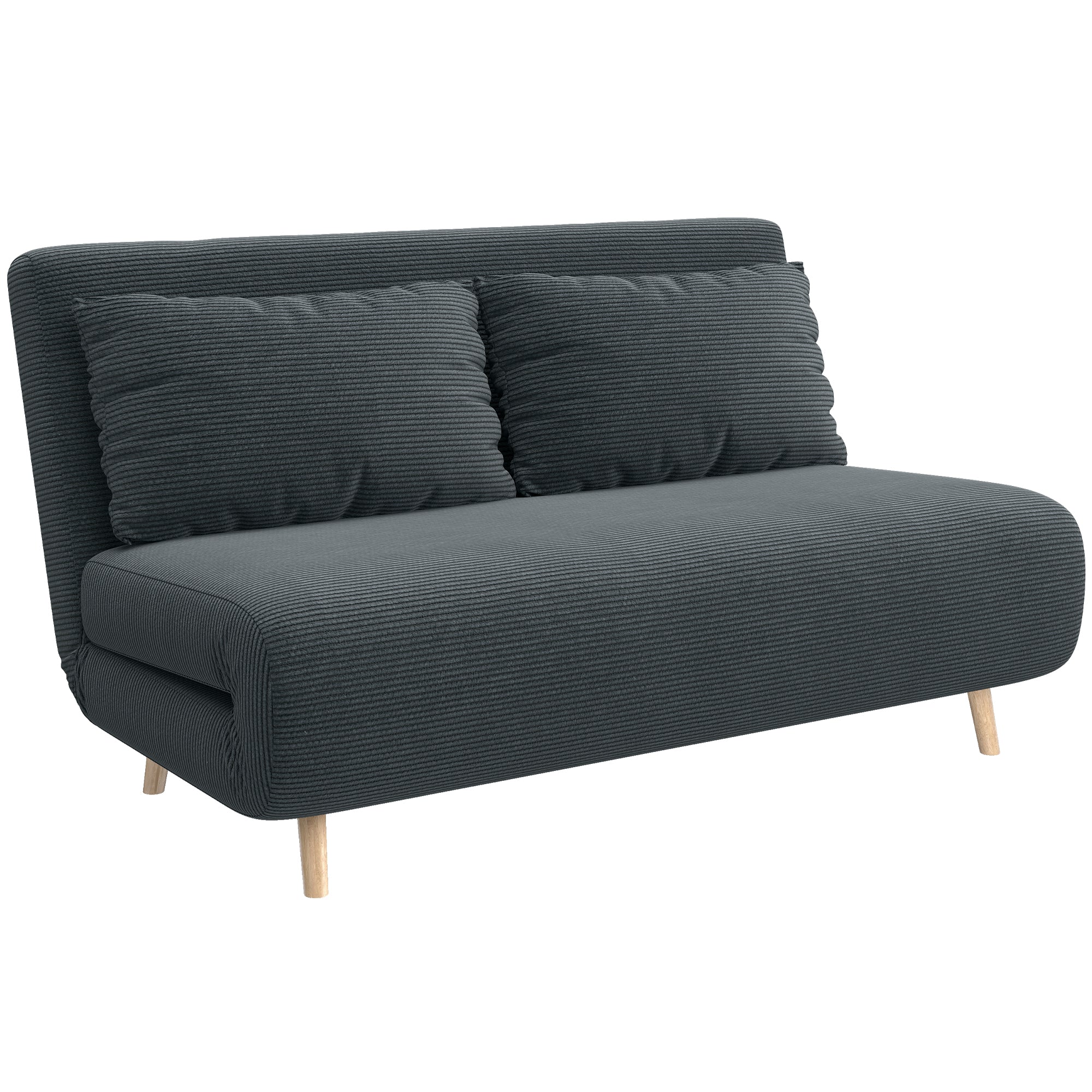 Sovesofa  Gæsteseng   -positions Justerbar Ryglæn  Corduroy-look  Op Til 120 Kg  141   90   81 Cm  Mørkegrå
