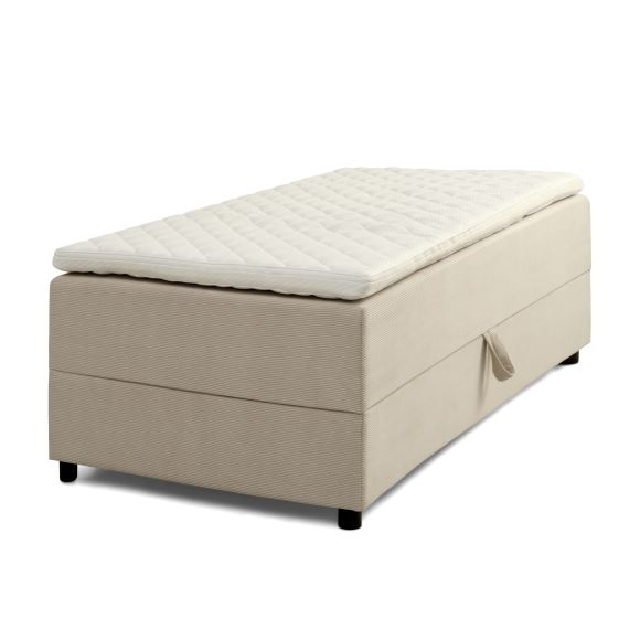 Space Dreams Sengebund     Opbevaring     Topmadras Beige Velour Og Sort Træ  200x90