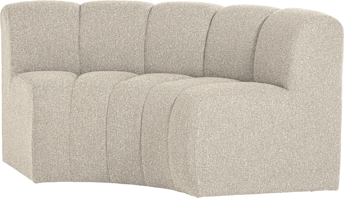 Spisebænk Sofabænk Woood Mojo Beige Bouclé 152 Cm Halvrund Ryg Fsc-træstel 100  Polyester