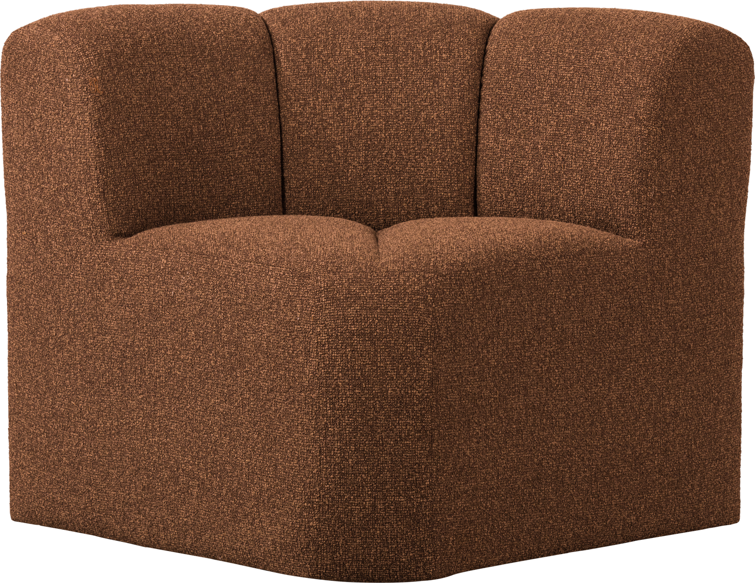 Spisebænk Sofabænk Woood Mojo Med Ryglæn  Bouclé 100  Polyester  Rustbrun Melange  83x83 Cm