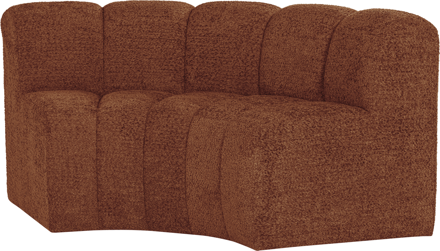 Spisebænk Sofabænk Woood Mojo Rostbrun Valley   Chenille B152 Cm Fsc-stel Rundt Ryglæn