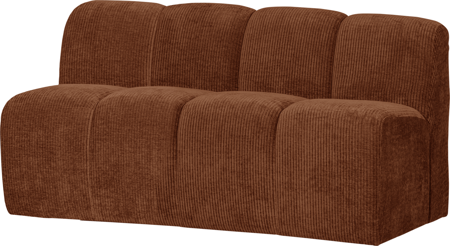 Spisebænk Woood Mojo Med Ryglæn 164 Cm Rustbrun Ribstof 100  Polyester