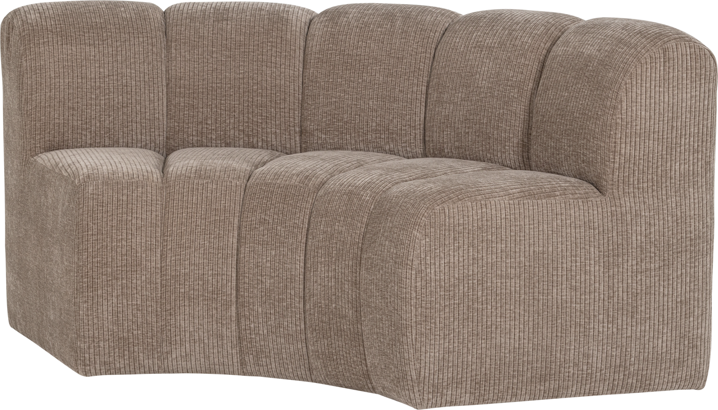 Spisebænk Woood Mojo   Mørk Sand Ribstof  Halvrund Ryg  B152ã D74ã H83 Cm  Fsc Træramme  100  Polyester