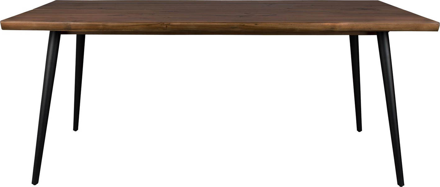 Spisebord Dutchbone Alagon 180x90x75 Cm Valnødsfinér Med Sorte Stålben Mørk Natur
