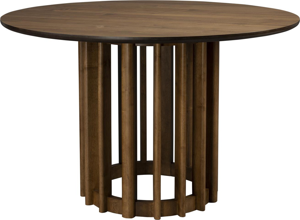 Spisebord Dutchbone Barlet Rundt ø120 Cm Mørk Natur Lakeret Valnødfiner