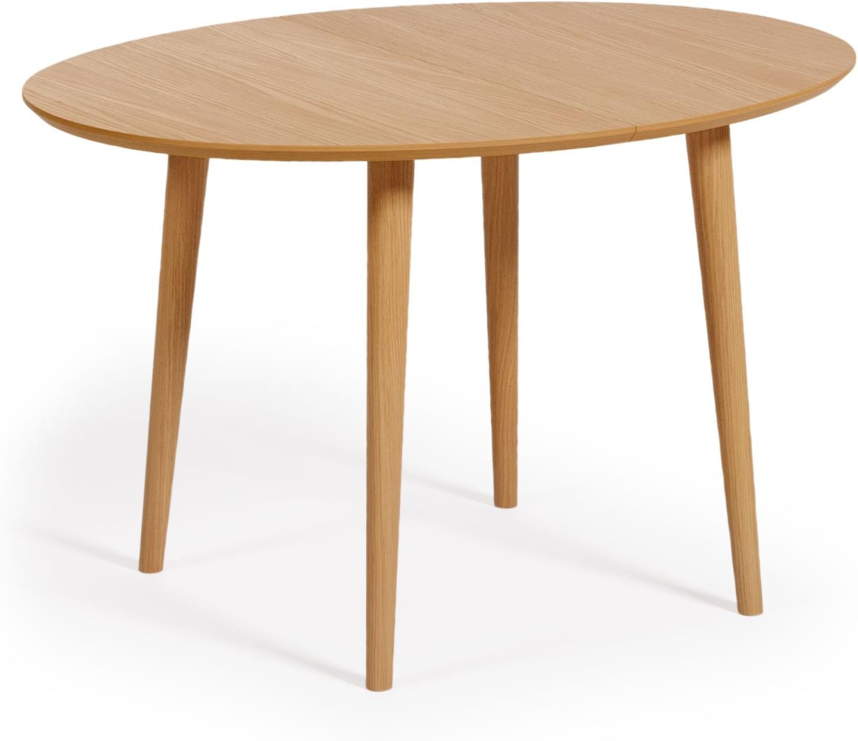 Spisebord Med Udtræk Kave Home Oqui 120x90 Cm Op Til   Personer Natur Egetræ Finér Nordisk Design