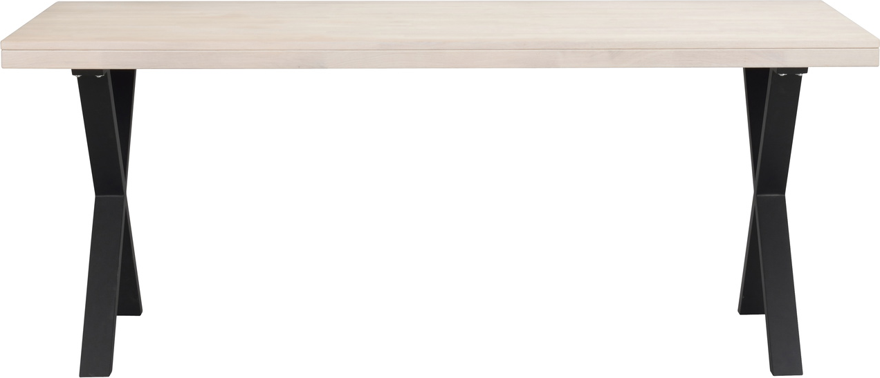 Spisebord Rowico Brooklyn Med  -formede Ben   Sort Metal Og Hvidvasket Massiv Egetræ 170ã 95ã 75 Cm Fsc 100  Certificeret