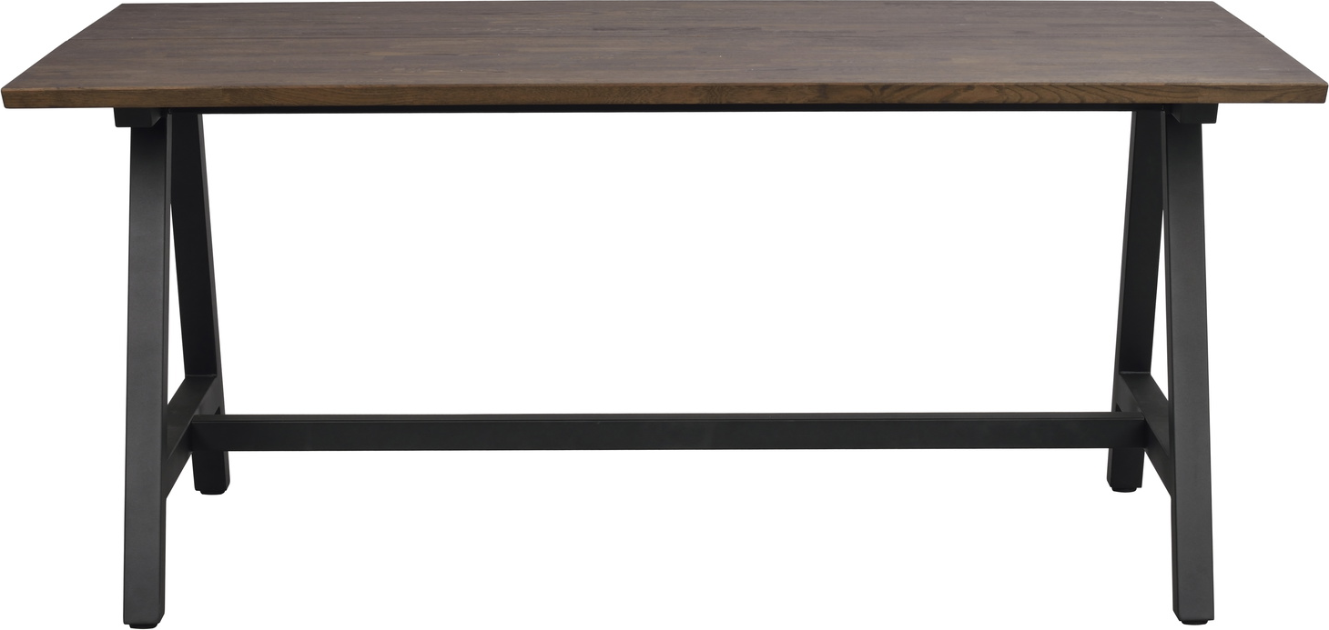 Spisebord Rowico Carradale 170x100 Cm Massivt Fingerleddet Olieret Egetræ   Sort Pulverlakeret Metalstel Udvidelsesbart Fsc 100