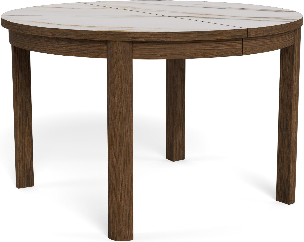 Spisebord Signature Westby Rundt ø120 Cm  Røget Egefiner   Mdf Stel  H75 Cm  Forberedt Til Tillægsplader