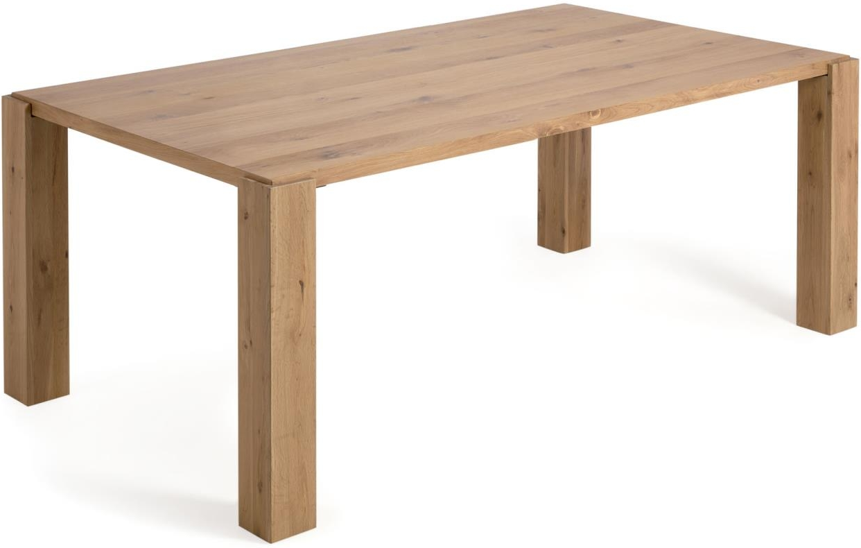 Spisebord Spisestuebord Kave Home Deyanira Massivt Egetræ 200x100 Cm Natur Rustikt Kolonialt