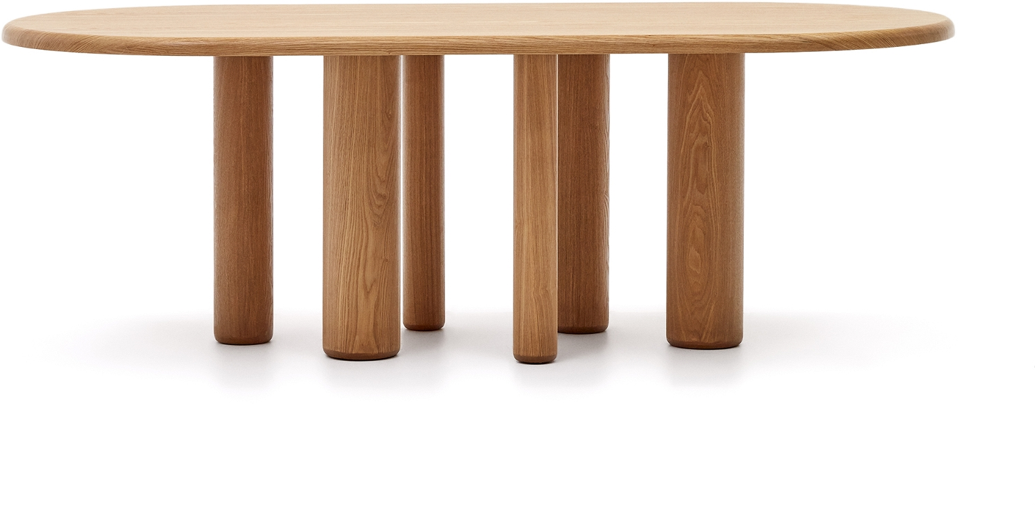 Spisebord Spisestuebord Kave Home Mailen   Ovalt Asketræ Natur 220x105x77 Cm