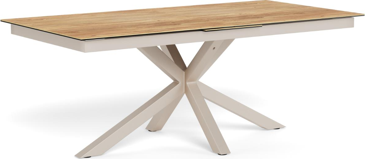 Spisebord Udtræksbord Signature Solenne Keramisk Vild-eg-look  240x100 Cm  Grå Stålstel  Synkron Udtræk
