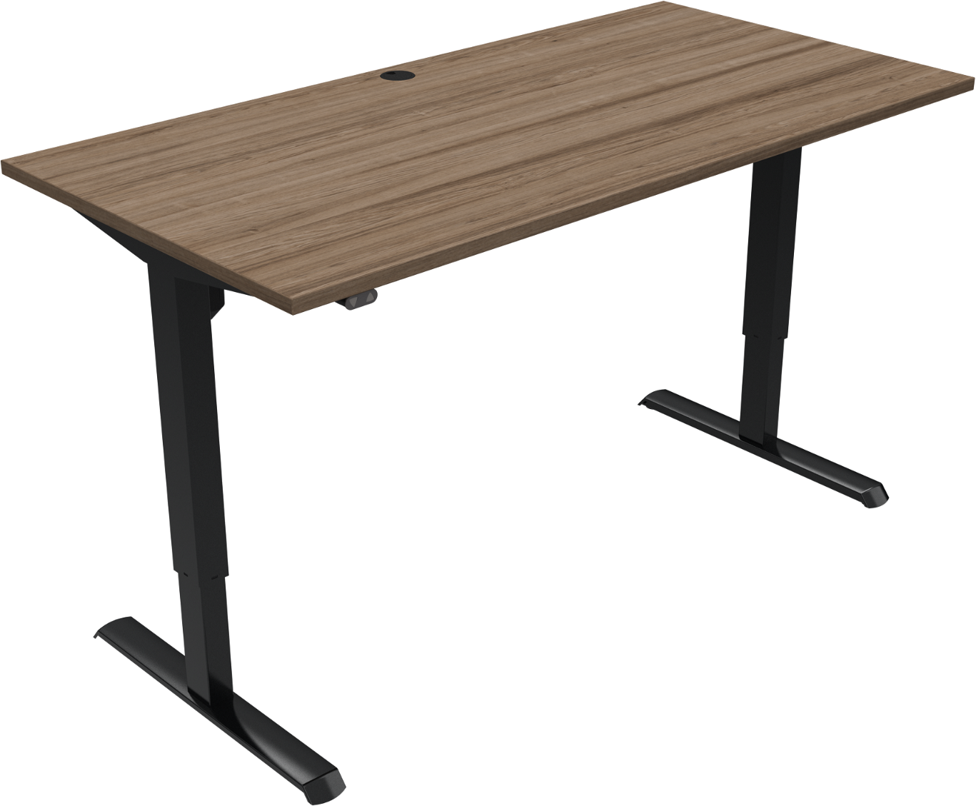To-bens Hæve- Sænkebord Skrivebord Zennord Adaptdesk Firkantet 160x80 Cm H68-118 Cm Mørk Valnød Sort