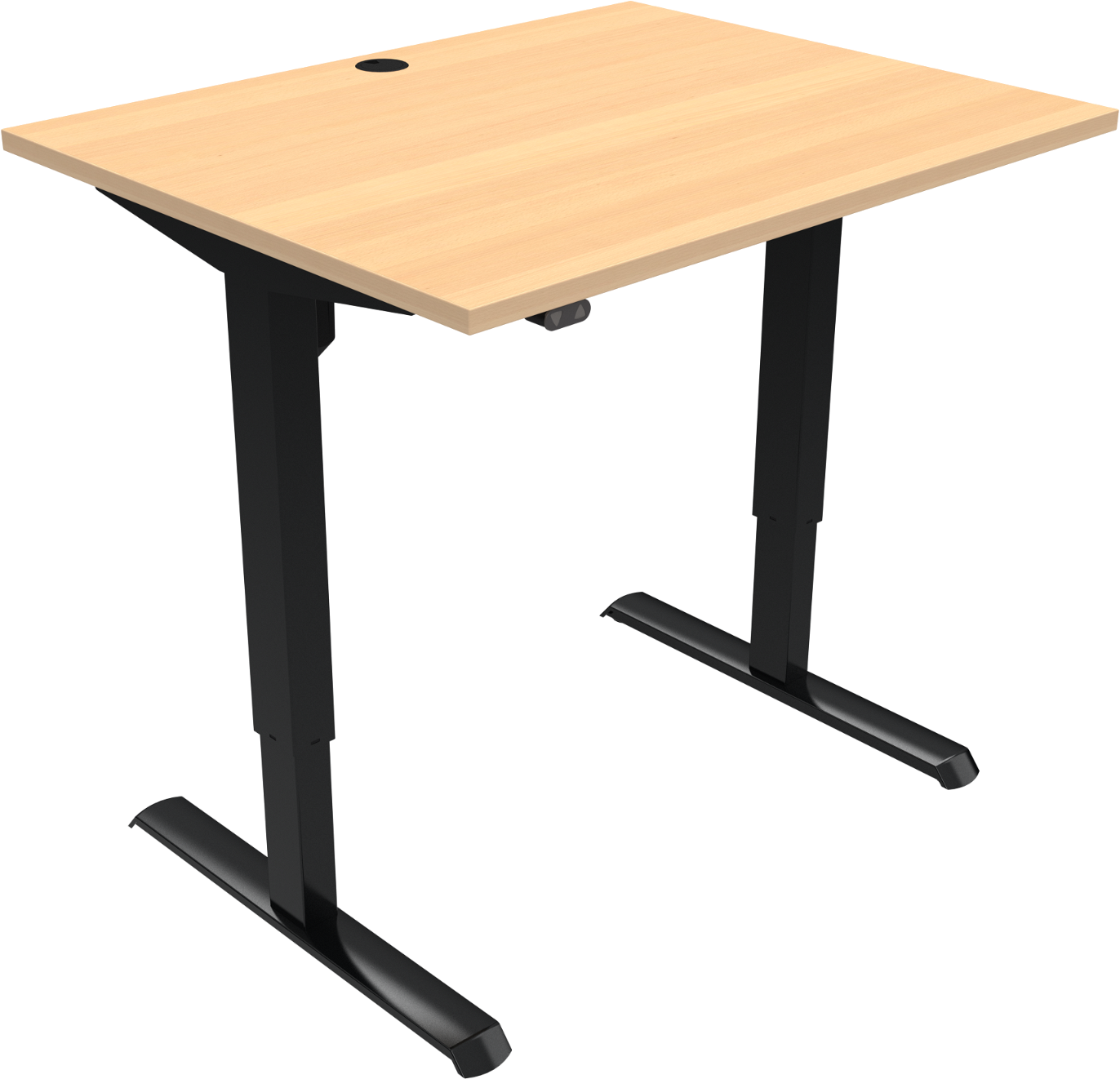 To-bens Hæve- Sænkebord Zennord Adaptdesk H68-118   B80   L100 Cm Naturbøg Med Sorte Ben