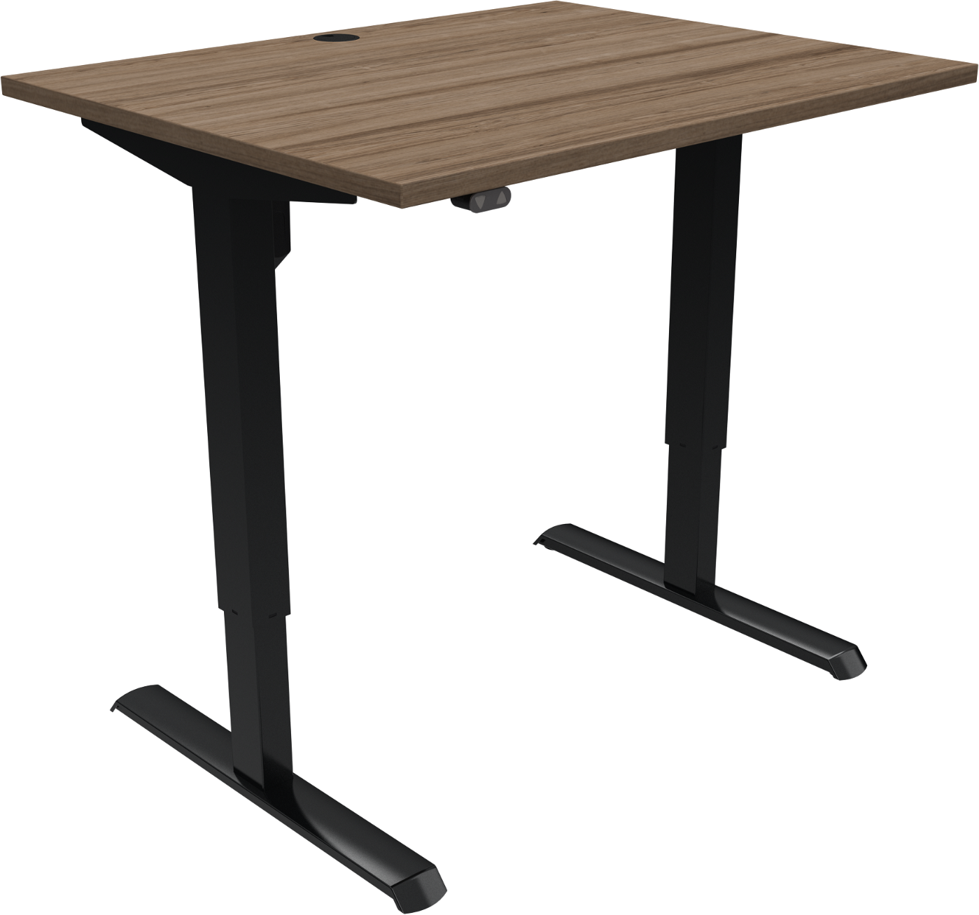 To-bens Hæve- Sænkebord Zennord Adaptdesk Mørk Natur Sort Valnød 80x100 Cm H68-118 Cm