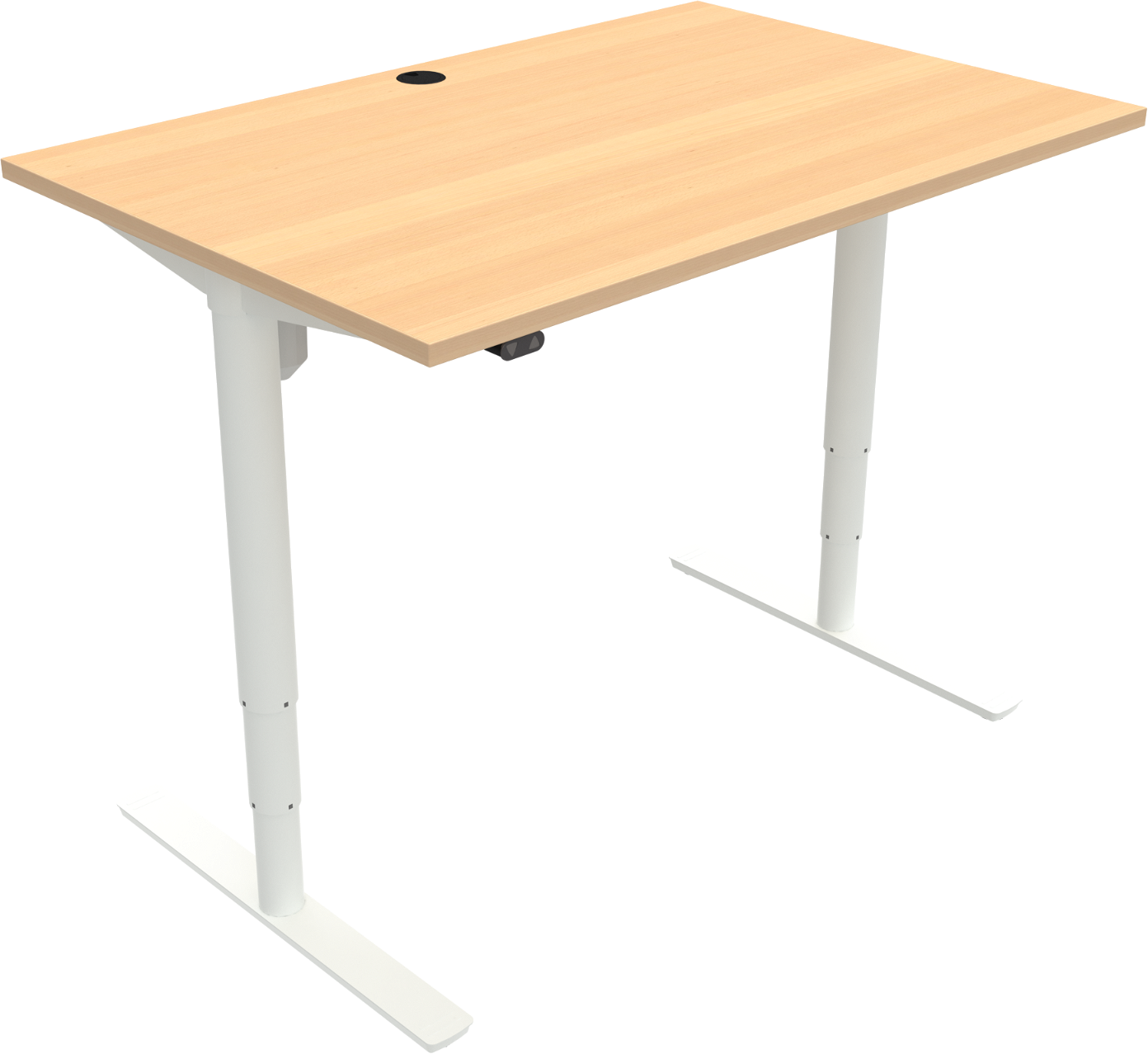 To-bens Hæve- Sænkebord Zennord Comfortzone Natur Hvid Bøg 120x80 Cm Justerbar Højde 65-125 Cm