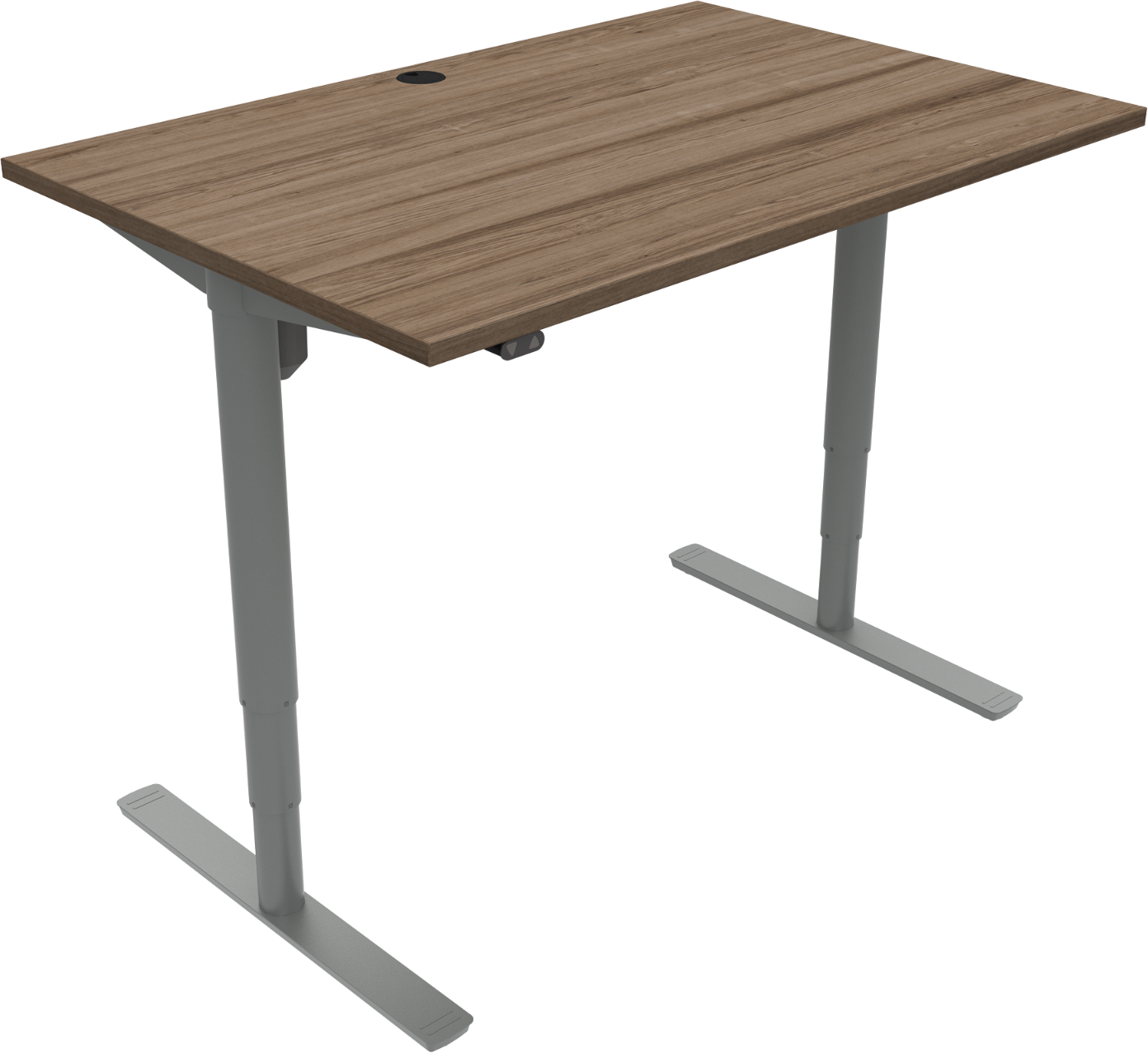To-bens Hæve- Sænkebord Zennord Comfortzone 120x80 Cm Mørk Valnød Melamin Sølvben