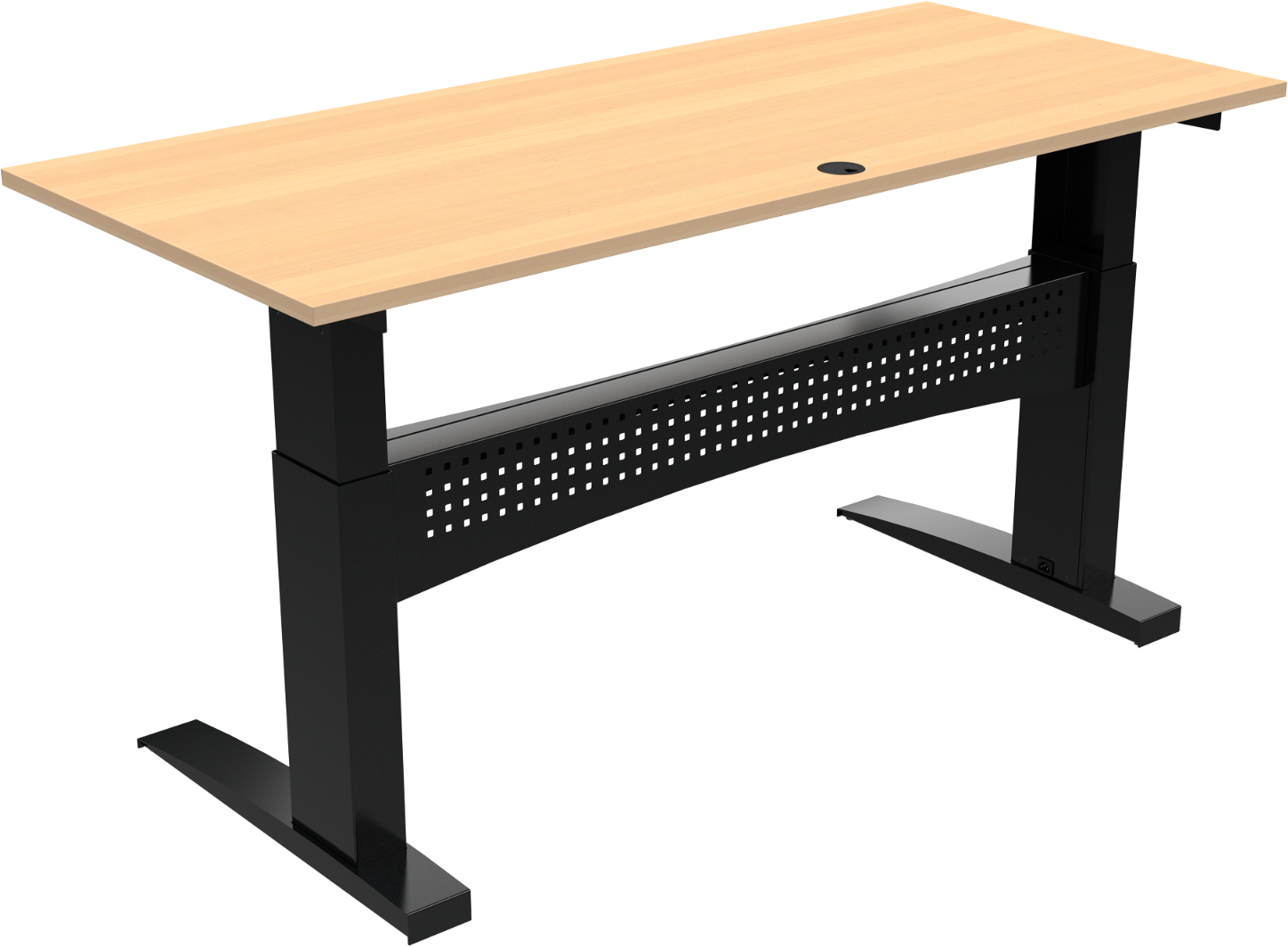 To-bens Hæve- Sænkebord Zennord Flexdesk Sit-stand Skrivebord 180x80 Cm Natur Sort Bøg