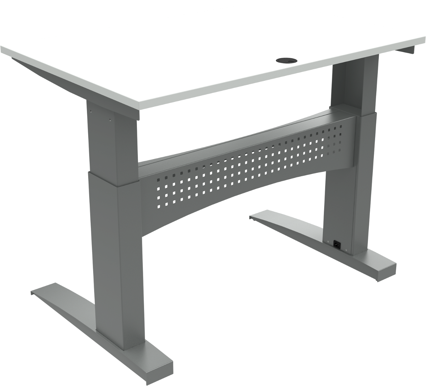 To-bens Hæve- Sænkebord Zennord Flexdesk 120x80 Cm Højde 65-122 Cm Hvid Sølv Bosch-motor 150 Kg