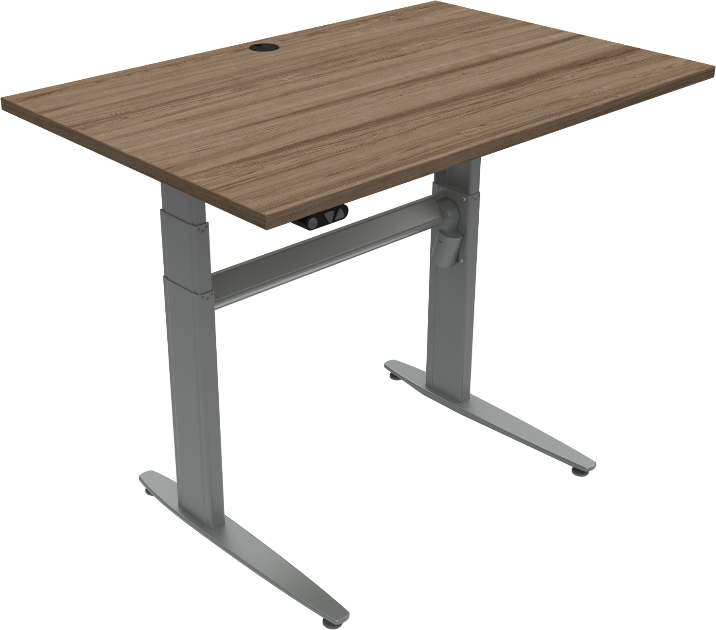 To-bens Hæve- Sænkebord Zennord Movemate 120x80 Cm Valnød Sølv Justerbart 68-120 Cm