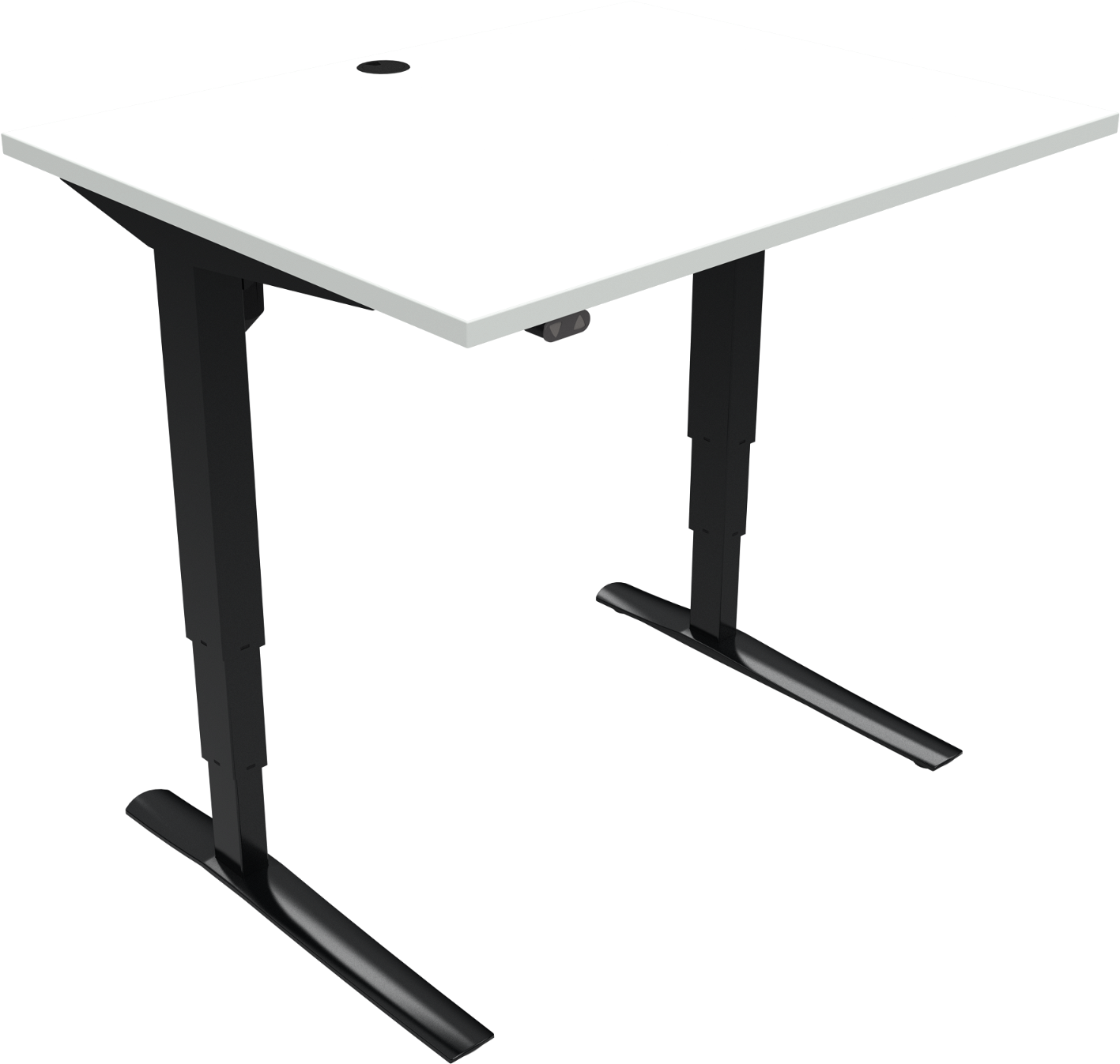 To-bens Hæve- Sænkebord Zennord Rise Rest 501-43   Højdejusterbart Skrivebord 65-125 Cm Mfc Hvid Sort 80ã 100 Cm