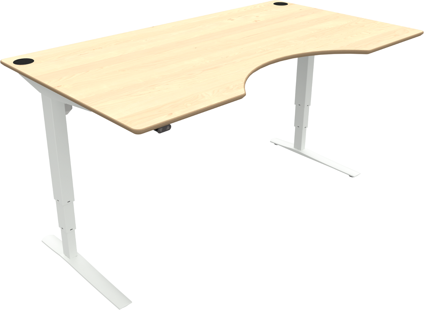 To-bens Hæve- Sænkebord Zennord Rise Rest 501-43   Ahorn Med Centerudskæring 65-125 Cm