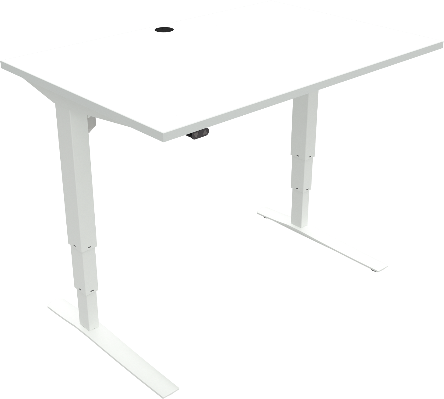 To-bens Hæve- Sænkebord Zennord Rise Rest 120x80 Cm Hvid 65-125 Cm Højdejusterbar