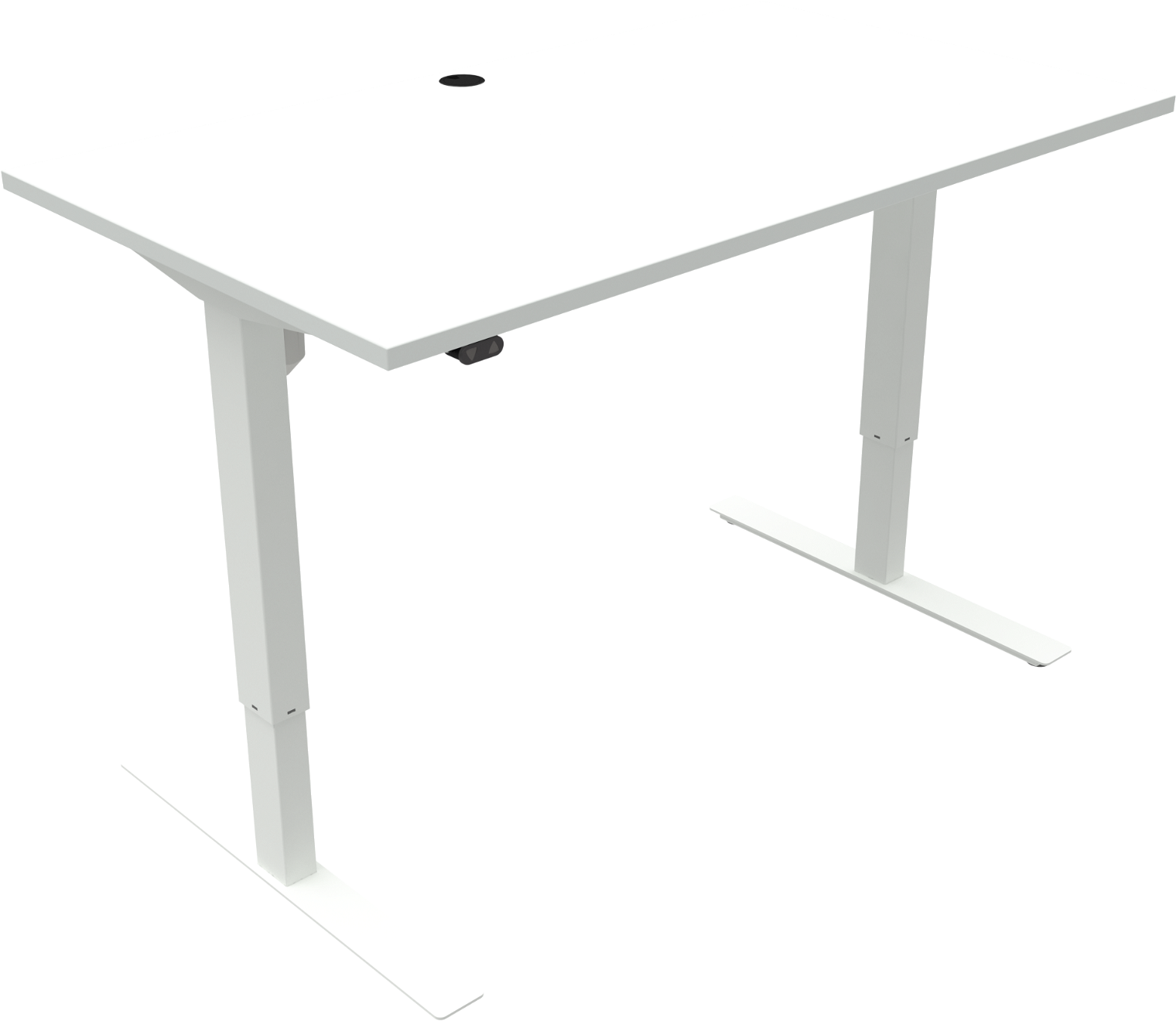 To-bens Hæve- Sænkebord Zennord Updown Sidde-ståbord Hvid 140ã 80 Cm Højdejusterbart 68-118 Cm