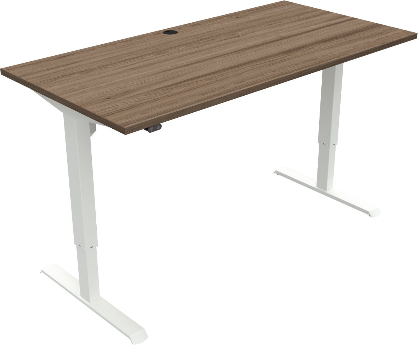 To-bens Hæve-sænkebord Sit-stand Zennord Adaptdesk   Mørk Valnød Hvid 160x80 Cm H68-118
