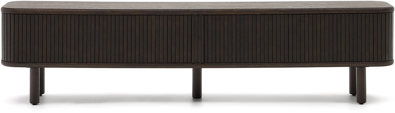 Tv-bord Kave Home Mailen Sort Mdf Asketræ H50   B200   D40 Cm Rustik Kolonial Stil