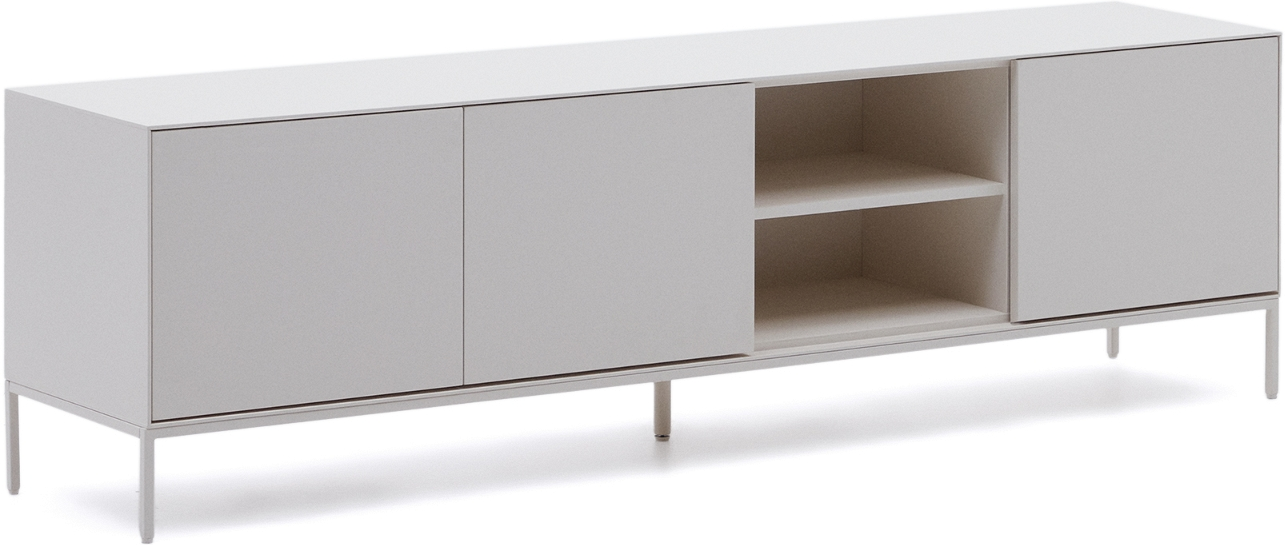 Tv-bord Kave Home Vedrana   Moderne Nordisk Mediebord   Hvid Mdf   Stål