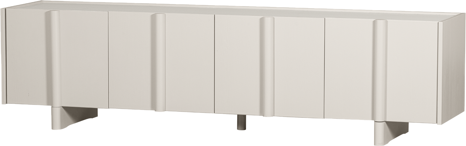 Tv-bord Woood Basu Grå Fsc-certificeret Fyrretræ 200x46x53 Cm Med Fire Skabslåger