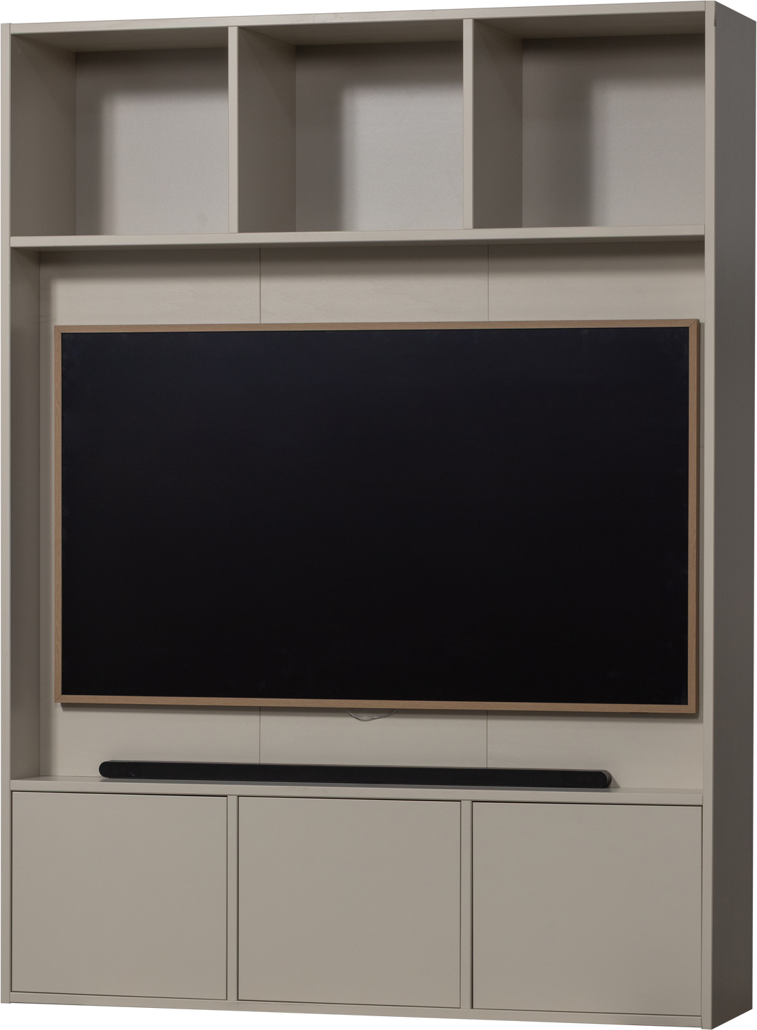 Tv-bord Woood Meggy  Beige Slebet Fyrretræ  Fsc  Push-to-open  Opbevaring  Til Tv Op Til 65 Tommer
